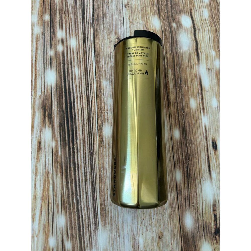 Starbucks Gold Faceted 2019 Stainless Steel Vacuum Insulated Tumbler 16oz NEW